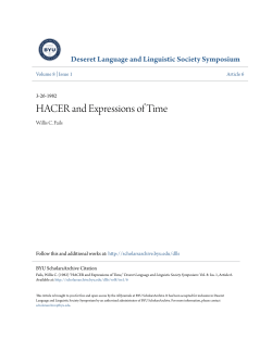 HACER and Expressions of Time - BYU ScholarsArchive