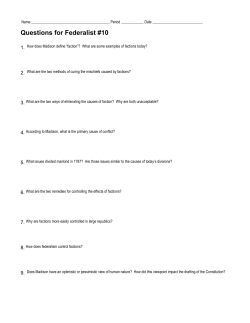 Questions for Federalist #10