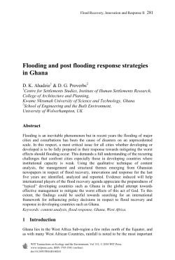 Flooding and post flooding response strategies in Ghana