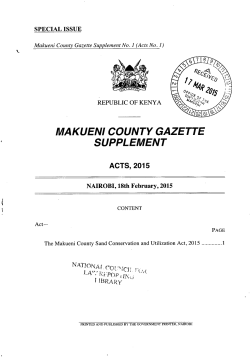 Makueni County Sand Conservation and Utilization Act