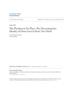 The Placeless in No Place: The Deconstructive Identity