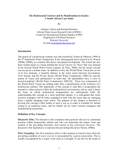 The Hydro-Social Contract and its Manifestation in Society