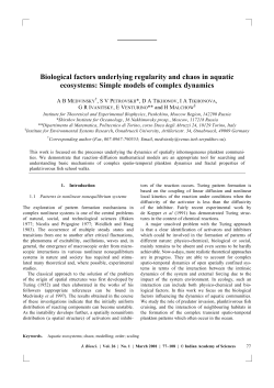 Biological factors underlying regularity and chaos in aquatic