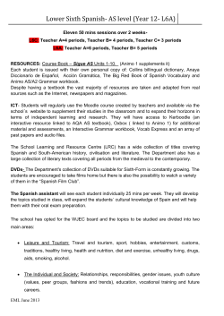 Lower Sixth Spanish- AS level (Year 12