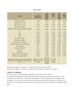 Monthly storage for caravans or camper 8 meters long