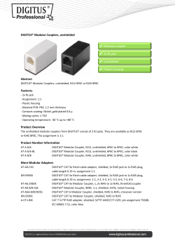 Modular coupler 2x RJ jack Unshielded Plastic housing DIGITUS