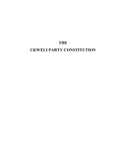 THE UKWELI PARTY CONSTITUTION