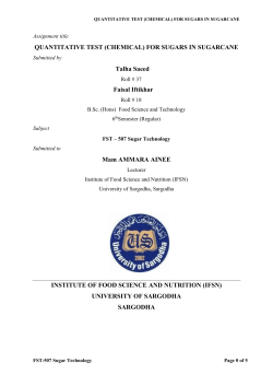 QUANTITATIVE TEST (CHEMICAL) FOR SUGARS