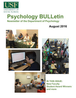 Psychology BULLetin - Department of Psychology