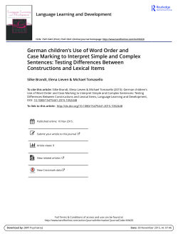 German children`s Use of Word Order and Case Marking to Interpret
