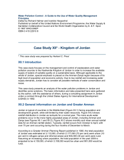 Case Study XII* - Kingdom of Jordan
