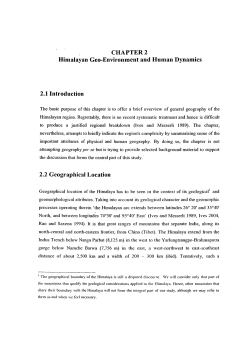 CHAPTER2 Himalayan Geo-Environment and
