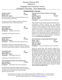 French summer courses flyer 2015 - Department of French