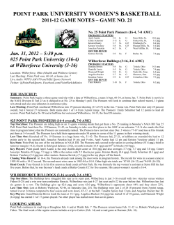 Game Notes - Point Park University