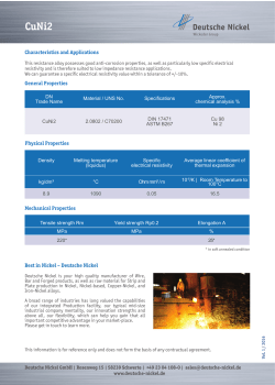 Characteristics and Applications Best in Nickel &ndash; Deutsche Nickel