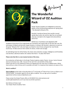 The Wonderful Wizard of OZ Audition