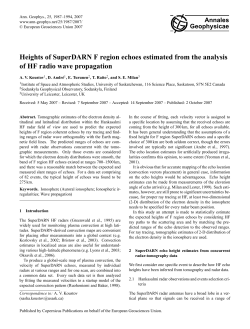 Heights of SuperDARN F region echoes estimated from the analysis