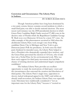 9 Conviction and Circumstance: The Liberty Party in Indiana BY