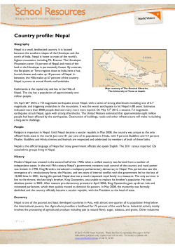 Country profile: Nepal - World Vision Australia