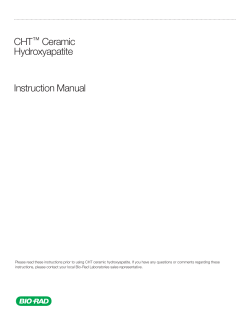 CHT&trade; Ceramic Hydroxyapatite Instruction Manual - Bio-Rad