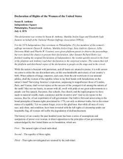 Declaration of Rights of the Women of the United States