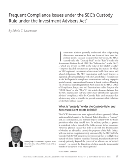 Frequent Compliance Issues under the SEC`s Custody Rule under