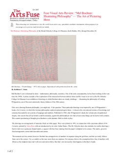 Fuse Visual Arts Review: “Mel Bochner: Illustrating Philosophy