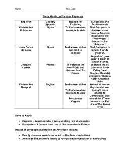 Study Guide on Famous Explorers Explorer Country (Sponsor