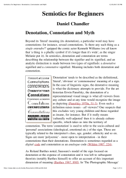 Semiotics for Beginners_ Denotation, Connotation and Myth