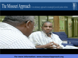 The Missouri Approach: A Revolutionary Approach to Meaningful