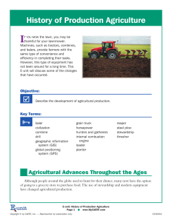 History of Production Agriculture - Flat Rock