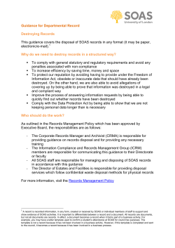 Handout for Records Management: How to destroy onsite records