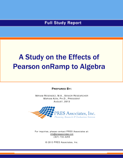 A Study on the Effects of Pearson onRamp to Algebra