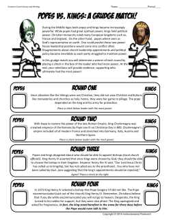 Popes Vs. Kings - Blazer Social Studies 6