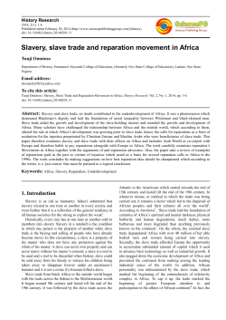 Slavery, slave trade and reparation movement in Africa