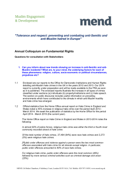 "Tolerance and respect: preventing and combating anti