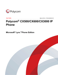 Polycom CX500/600/3000 IP Phone User GUide