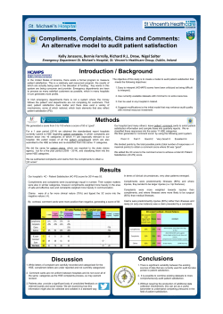 Methods Compliments, Complaints, Claims and Comments: An