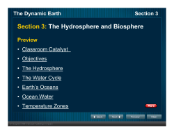 Section 3: The Hydrosphere and Biosphere