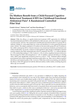 Do Mothers Benefit from a Child-Focused Cognitive Behavioral