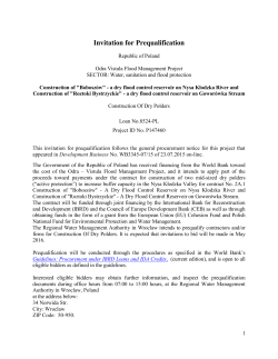 Invitation for Prequalification