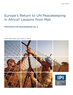Europe`s Return to UN Peacekeeping in Africa?