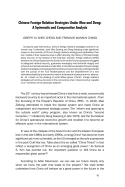 Chinese Foreign Relation Strategies Under Mao and Deng: A