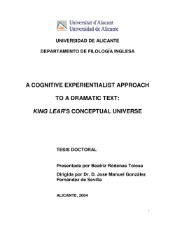 A cognitive experientialist approach to a dramatic text : King Lear`s