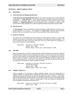 Sales And Use Tax Technical Bulletin