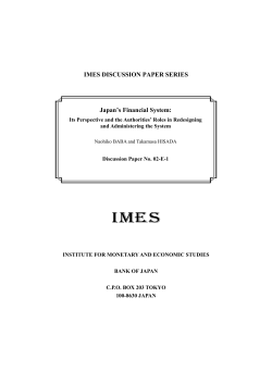IMES DISCUSSION PAPER SERIES Japan`s Financial System: