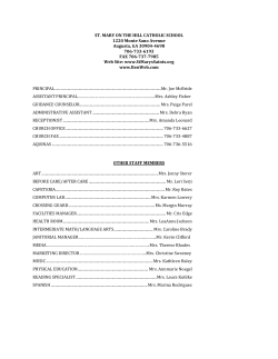 2016-2017 School Handbook - St. Mary on the Hill Catholic School