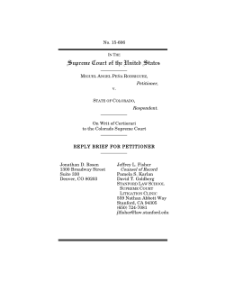 No. 15-606 Petitioner, v. Respondent. On Writ of