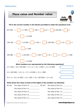 Place value and Number value