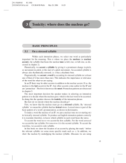 Chapter Three: Tonicity - UCL Phonetics and Linguistics